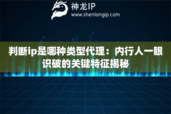 判断ip是哪种类型代理：内行人一眼识破的关键特征揭秘