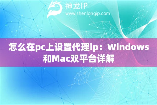 怎么在pc上设置代理ip：Windows和Mac双平台详解