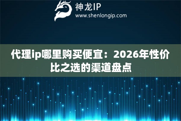 代理ip哪里购买便宜：2026年性价比之选的渠道盘点