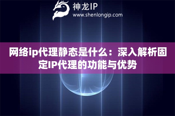 网络ip代理静态是什么：深入解析固定IP代理的功能与优势