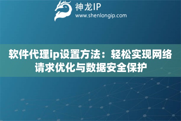 软件代理ip设置方法：轻松实现网络请求优化与数据安全保护