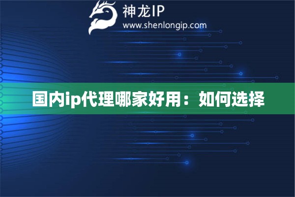 国内ip代理哪家好用：如何选择