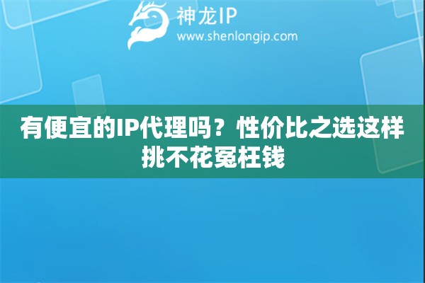 有便宜的IP代理吗?性价比之选这样挑不花冤枉钱 有便宜的IP代理吗?性价比之选这样挑不花冤枉钱
