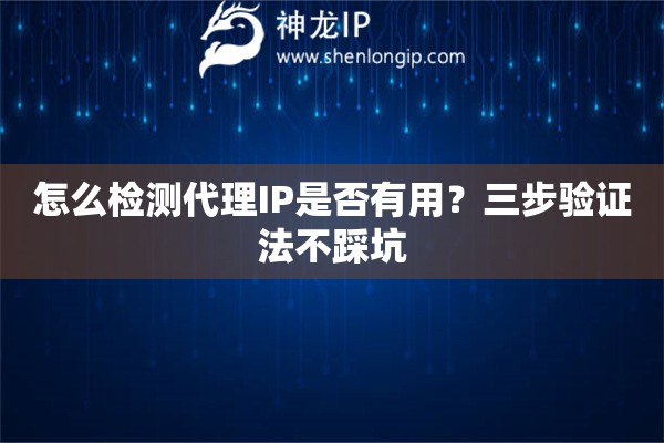 怎么检测代理IP是否有用？三步验证法不踩坑