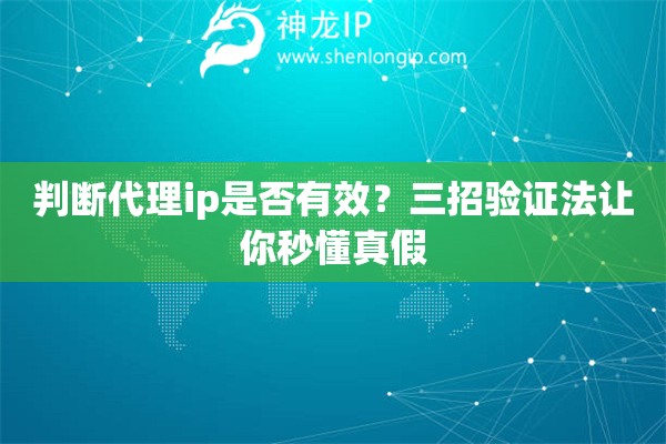 判断代理ip是否有效?三招验证法让你秒懂真假 判断代理ip是否有效?三招验证法让你秒懂真假