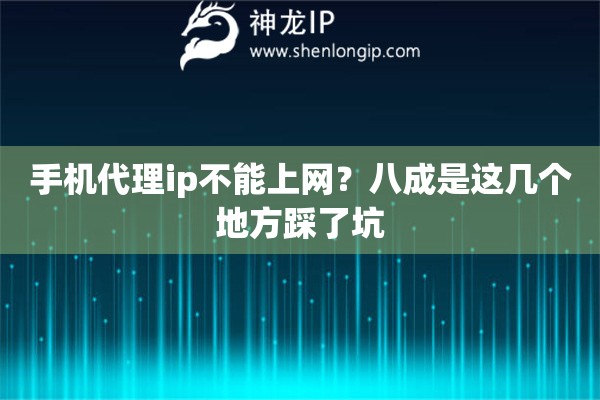 手机代理ip不能上网?八成是这几个地方踩了坑 手机代理ip不能上网?八成是这几个地方踩了坑