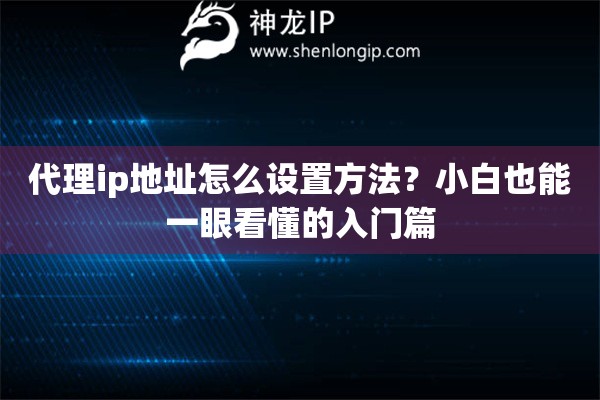 代理ip地址怎么设置方法？小白也能一眼看懂的入门篇