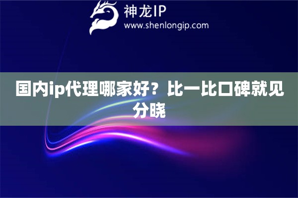 国内ip代理哪家好？比一比口碑就见分晓