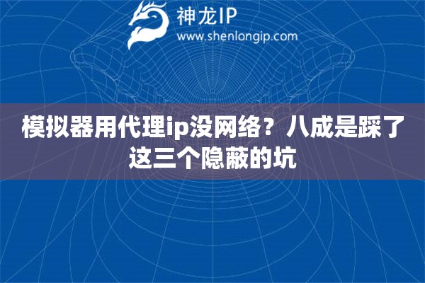 模拟器用代理ip没网络？八成是踩了这三个隐蔽的坑