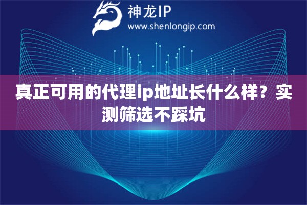 真正可用的代理ip地址长什么样？实测筛选不踩坑