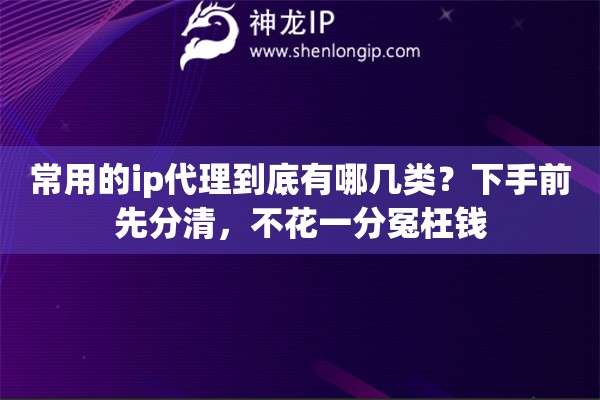 常用的ip代理到底有哪几类？下手前先分清，不花一分冤枉钱
