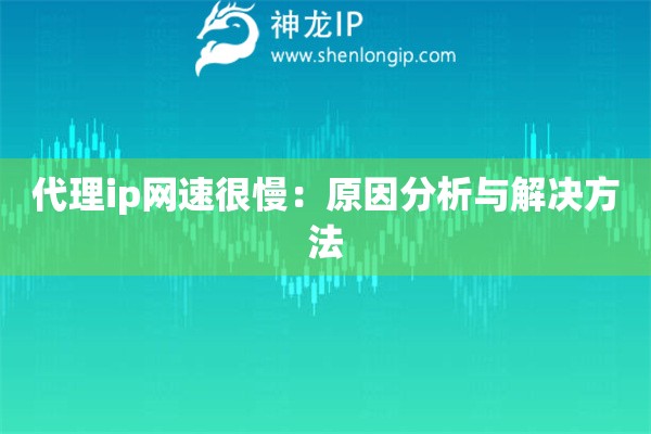 代理ip网速很慢：原因分析与解决方法