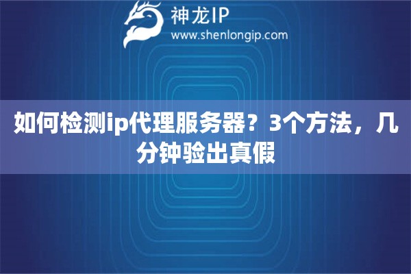 如何检测ip代理服务器?3个方法,几分钟验出真假 如何检测ip代理服务器?3个方法,几分钟验出真假