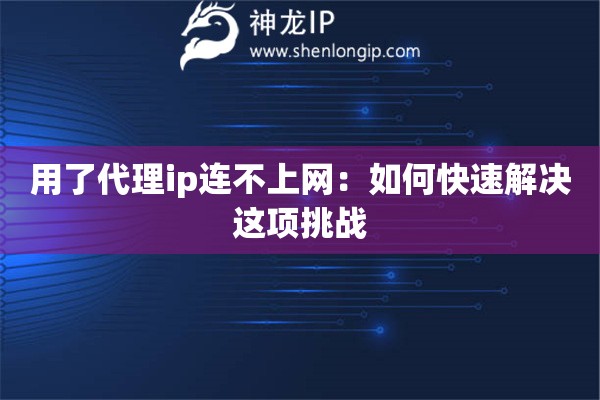 用了代理ip连不上网：如何快速解决这项挑战