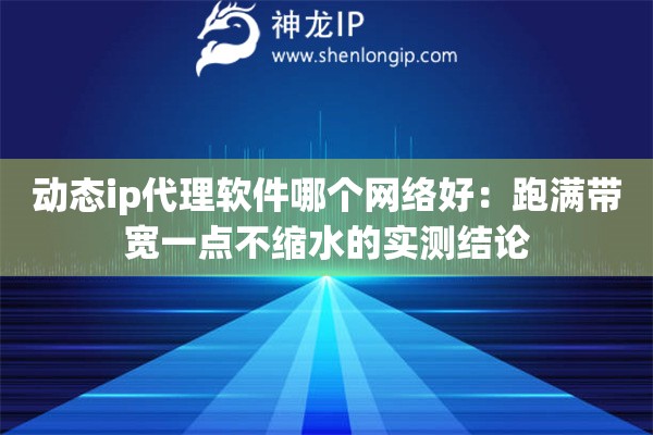 动态ip代理软件哪个网络好：跑满带宽一点不缩水的实测结论
