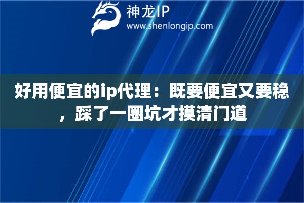 好用便宜的ip代理：既要便宜又要稳，踩了一圈坑才摸清门道