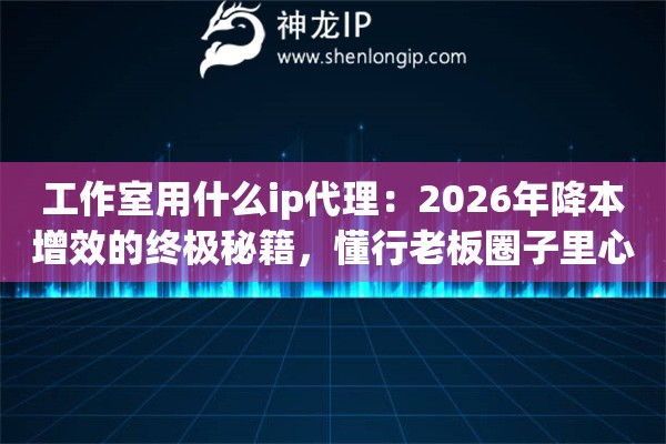 工作室用什么ip代理:2026年降本增效的终极秘籍,懂行老板圈子里心照不宣的门道 工作室用什么ip代理:2026年降本增效的终极秘籍,懂行老板圈子里心照不宣的门道