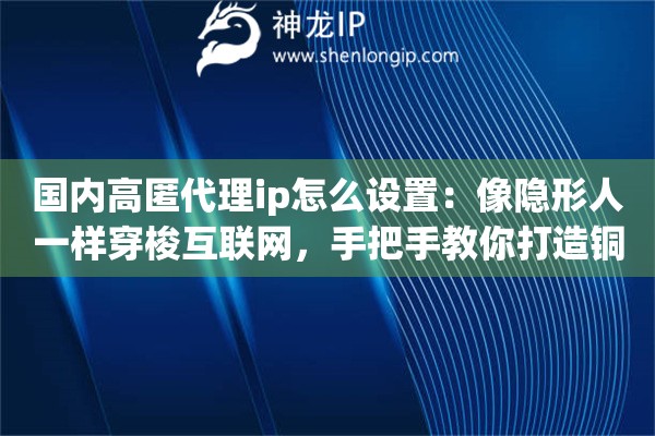 国内高匿代理ip怎么设置:像隐形人一样穿梭互联网,手把手教你打造铜墙铁壁般的隐私保护 国内高匿代理ip怎么设置:像隐形人一样穿梭互联网,手把手教你打造铜墙铁壁般的隐私保护