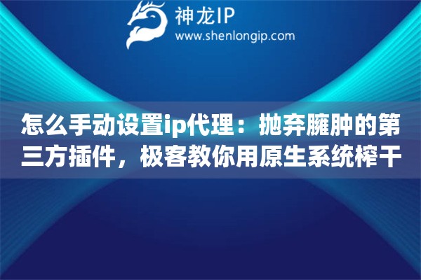 怎么手动设置ip代理：抛弃臃肿的第三方插件，极客教你用原生系统榨干每一滴网速