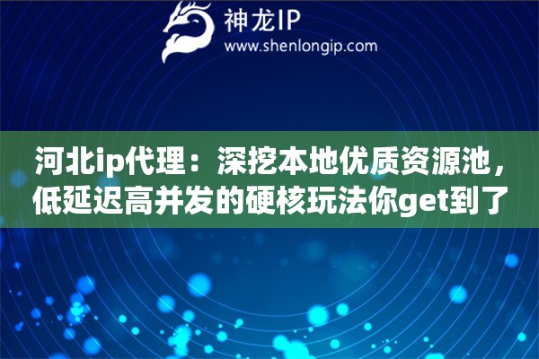 河北ip代理：深挖本地优质资源池，低延迟高并发的硬核玩法你get到了吗