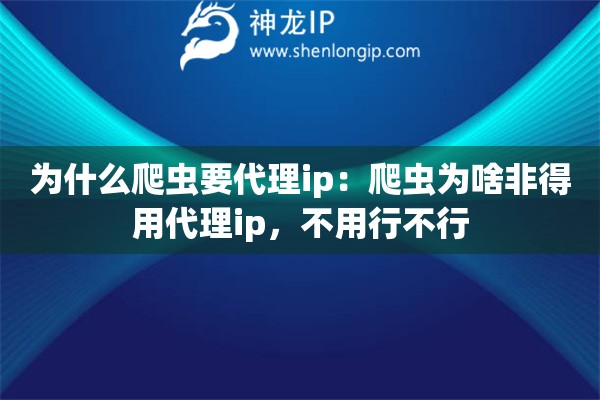 为什么爬虫要代理ip：爬虫为啥非得用代理ip，不用行不行