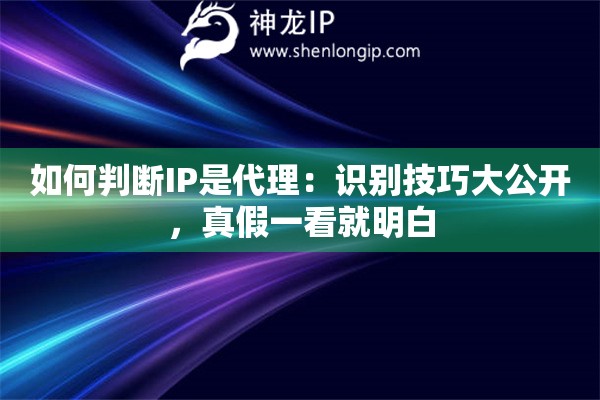 如何判断IP是代理：识别技巧大公开，真假一看就明白