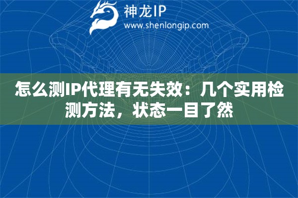怎么测IP代理有无失效：几个实用检测方法，状态一目了然