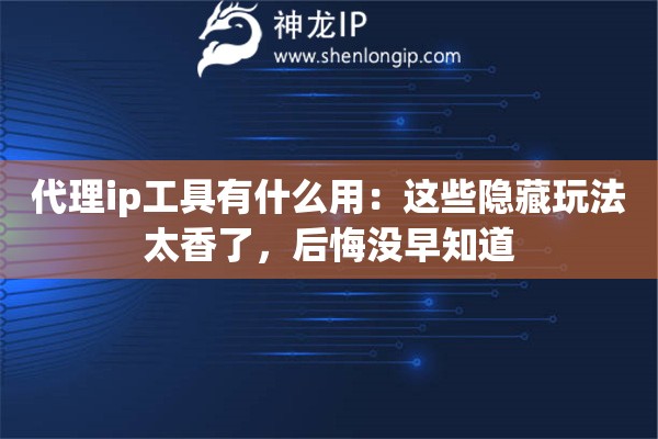 代理ip工具有什么用:这些隐藏玩法太香了,后悔没早知道 代理ip工具有什么用:这些隐藏玩法太香了,后悔没早知道