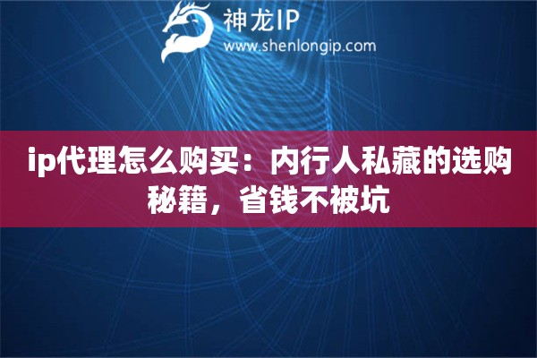 ip代理怎么购买:内行人私藏的选购秘籍,省钱不被坑 ip代理怎么购买:内行人私藏的选购秘籍,省钱不被坑