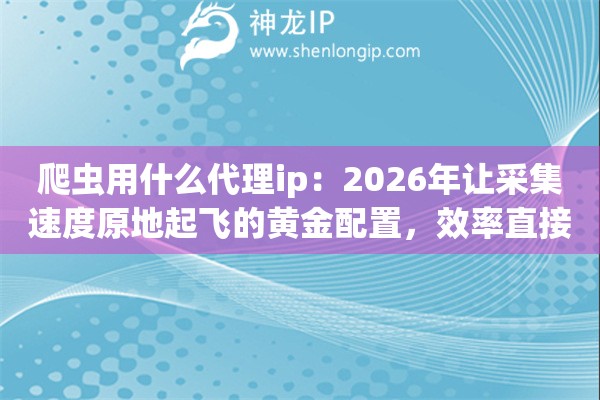 爬虫用什么代理ip：2026年让采集速度原地起飞的黄金配置，效率直接拉满