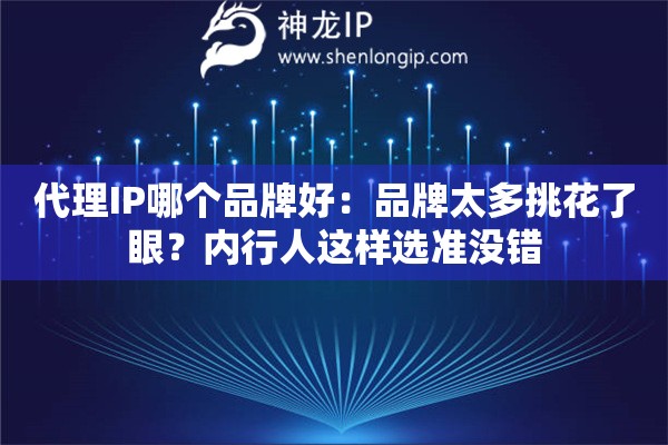 代理IP哪个品牌好：品牌太多挑花了眼？内行人这样选准没错