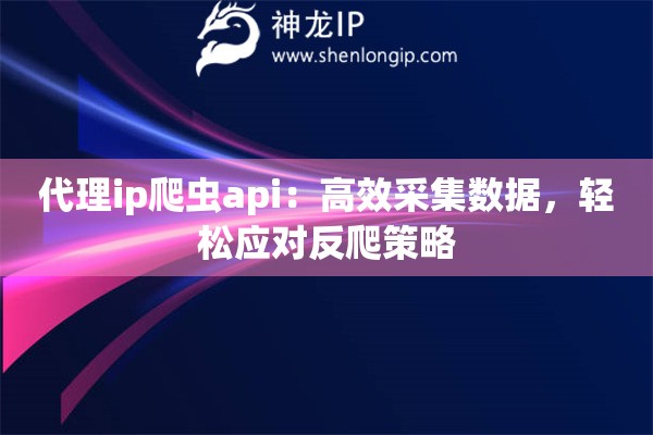 代理ip爬虫api：高效采集数据，轻松应对反爬策略