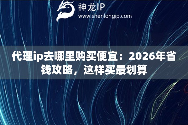 代理ip去哪里购买便宜：2026年省钱攻略，这样买最划算