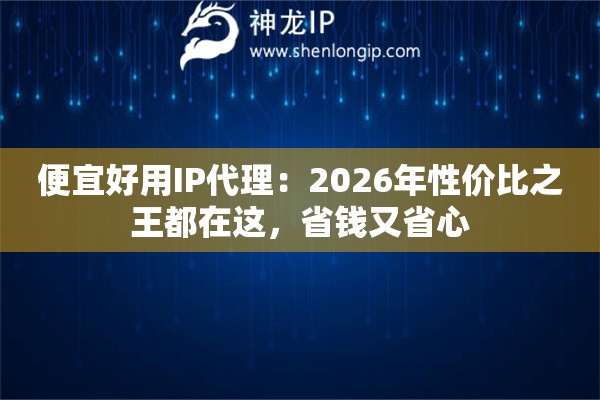 便宜好用IP代理：2026年性价比之王都在这，省钱又省心