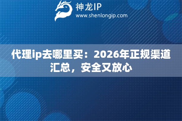 代理ip去哪里买：2026年正规渠道汇总，安全又放心