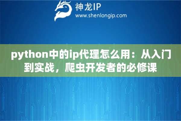 python中的ip代理怎么用：从入门到实战，爬虫开发者的必修课