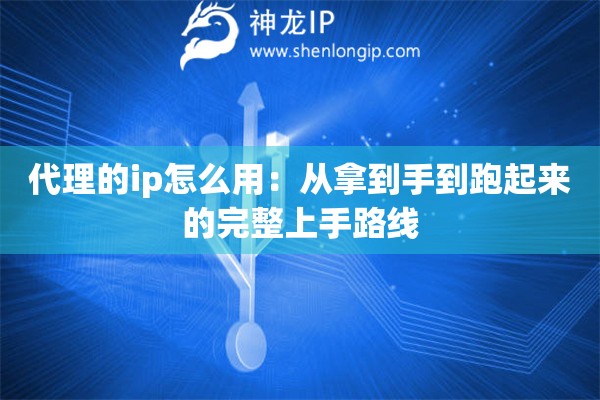 代理的ip怎么用：从拿到手到跑起来的完整上手路线