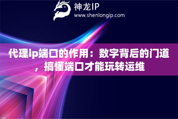 代理ip端口的作用：数字背后的门道，搞懂端口才能玩转运维