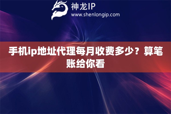 手机ip地址代理每月收费多少？算笔账给你看