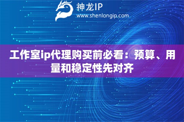 工作室ip代理购买前必看：预算、用量和稳定性先对齐