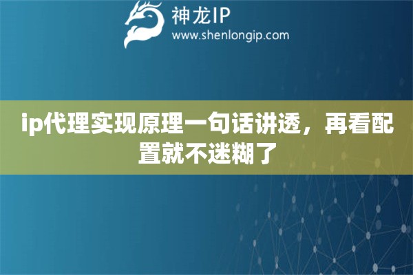 ip代理实现原理一句话讲透，再看配置就不迷糊了