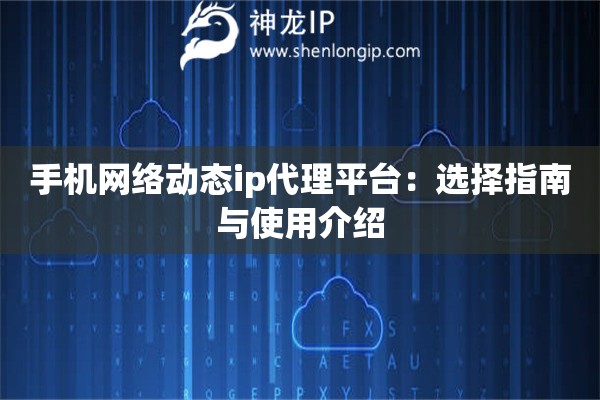 手机网络动态ip代理平台：选择指南与使用介绍