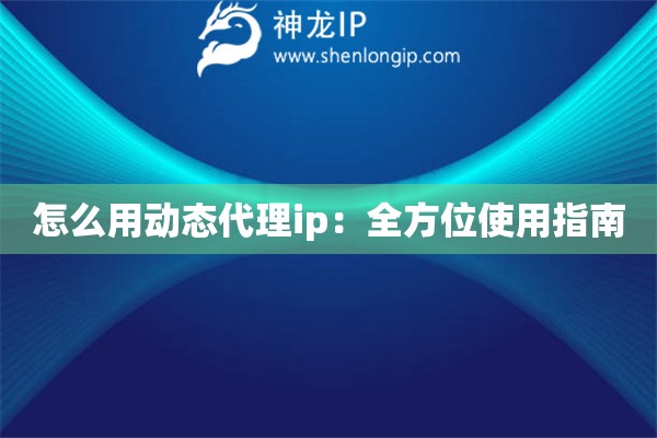 怎么用动态代理ip：全方位使用指南