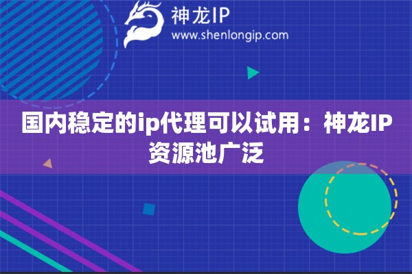 国内稳定的ip代理可以试用：神龙IP资源池广泛