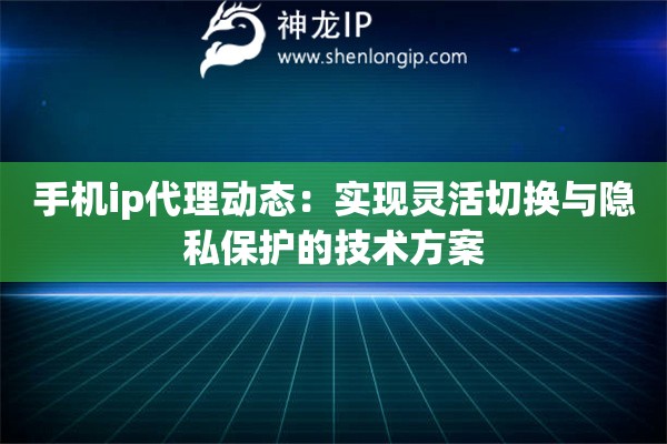 手机ip代理动态：实现灵活切换与隐私保护的技术方案