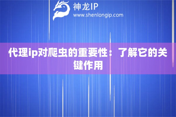 代理ip对爬虫的重要性：了解它的关键作用