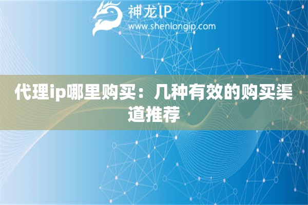 代理ip哪里购买：几种有效的购买渠道推荐