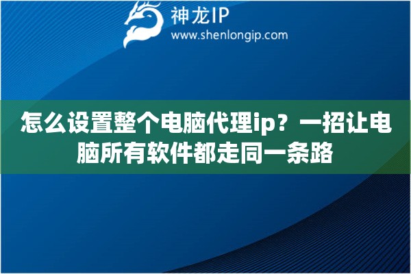 怎么设置整个电脑代理ip？一招让电脑所有软件都走同一条路
