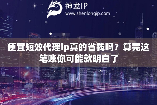 便宜短效代理ip真的省钱吗？算完这笔账你可能就明白了
