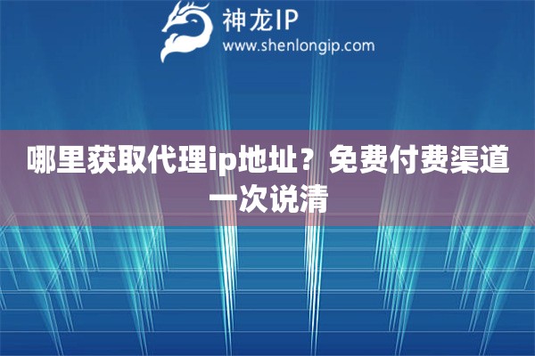 哪里获取代理ip地址？免费付费渠道一次说清
